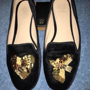 Tory Burch "smoking slippers" oxfords Velvet
